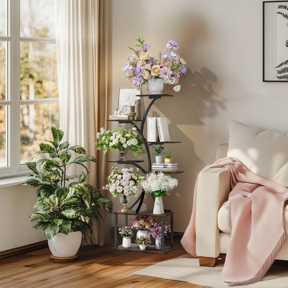 Compact Tree Design Plant Stand with Multiple Shelves
