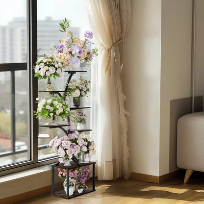 Compact Tree Design Plant Stand with Multiple Shelves
