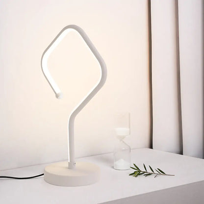Lámpara de escritorio LED blanca compacta con pantalla acrílica, luz cálida/blanca - Lámpara de mesa minimalista