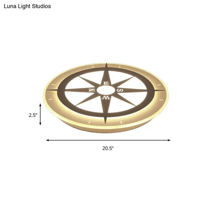 DecorBites™ DecorBites™ Compass Flushmount Light - White Creative Acrylic Ceiling Fixture for Nursing Room