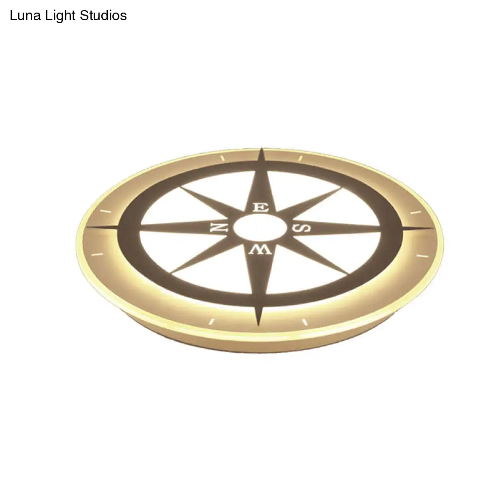 DecorBites™ DecorBites™ Compass Flushmount Light - White Creative Acrylic Ceiling Fixture for Nursing Room