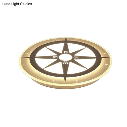 DecorBites™ DecorBites™ Compass Flushmount Light - White Creative Acrylic Ceiling Fixture for Nursing Room