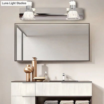 Aplique cónico DecorBites™ - Iluminación contemporánea de aluminio para tocador con 2/3/4 luces cálidas/blancas para baño, fabricado en acero inoxidable.