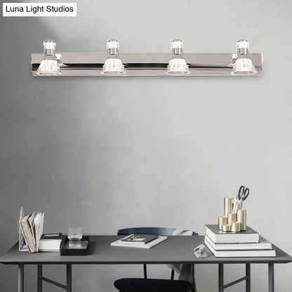 Aplique cónico DecorBites™ - Iluminación contemporánea de aluminio para tocador con 2/3/4 luces cálidas/blancas para baño, fabricado en acero inoxidable.