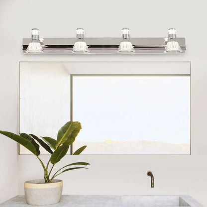 Aplique cónico DecorBites™ - Iluminación contemporánea de aluminio para tocador con 2/3/4 luces cálidas/blancas para baño, fabricado en acero inoxidable.