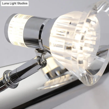 Aplique cónico DecorBites™ - Iluminación contemporánea de aluminio para tocador con 2/3/4 luces cálidas/blancas para baño, fabricado en acero inoxidable.