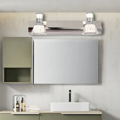 Aplique cónico DecorBites™ - Iluminación contemporánea de aluminio para tocador con 2/3/4 luces cálidas/blancas para baño, fabricado en acero inoxidable.