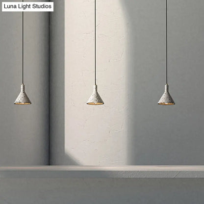 Conical Terrazzo Pendant Light - Nordic Hanging Lamp Kit with Black/White Design - Ideal for Table Lighting