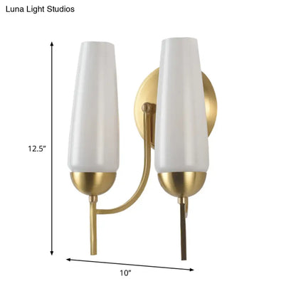 Aplique de pared cónico contemporáneo DecorBites™ de 1/2 luz en dorado con cristal opal brillante