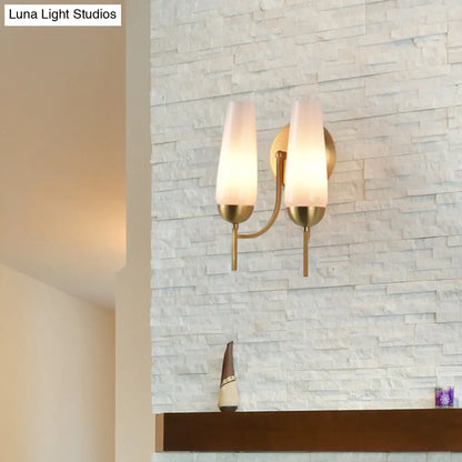 Aplique de pared cónico contemporáneo DecorBites™ de 1/2 luz en dorado con cristal opal brillante