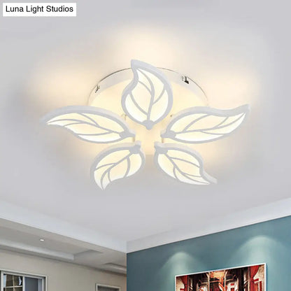 DecorBites™ DecorBites™ Contemporary 1/2-Tier Acrylic Flush Ceiling Lamp with Leaf Design and Warm/White LED Light (22"/27" Wide)