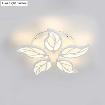 DecorBites™ DecorBites™ Contemporary 1/2-Tier Acrylic Flush Ceiling Lamp with Leaf Design and Warm/White LED Light (22"/27" Wide)