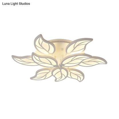 DecorBites™ DecorBites™ Contemporary 1/2-Tier Acrylic Flush Ceiling Lamp with Leaf Design and Warm/White LED Light (22"/27" Wide)