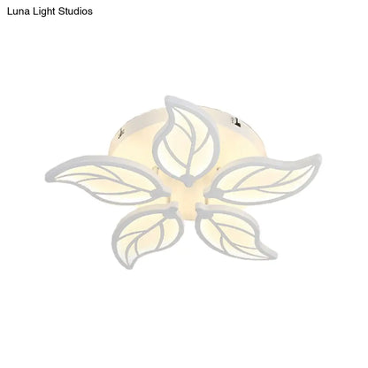 DecorBites™ DecorBites™ Contemporary 1/2-Tier Acrylic Flush Ceiling Lamp with Leaf Design and Warm/White LED Light (22"/27" Wide)