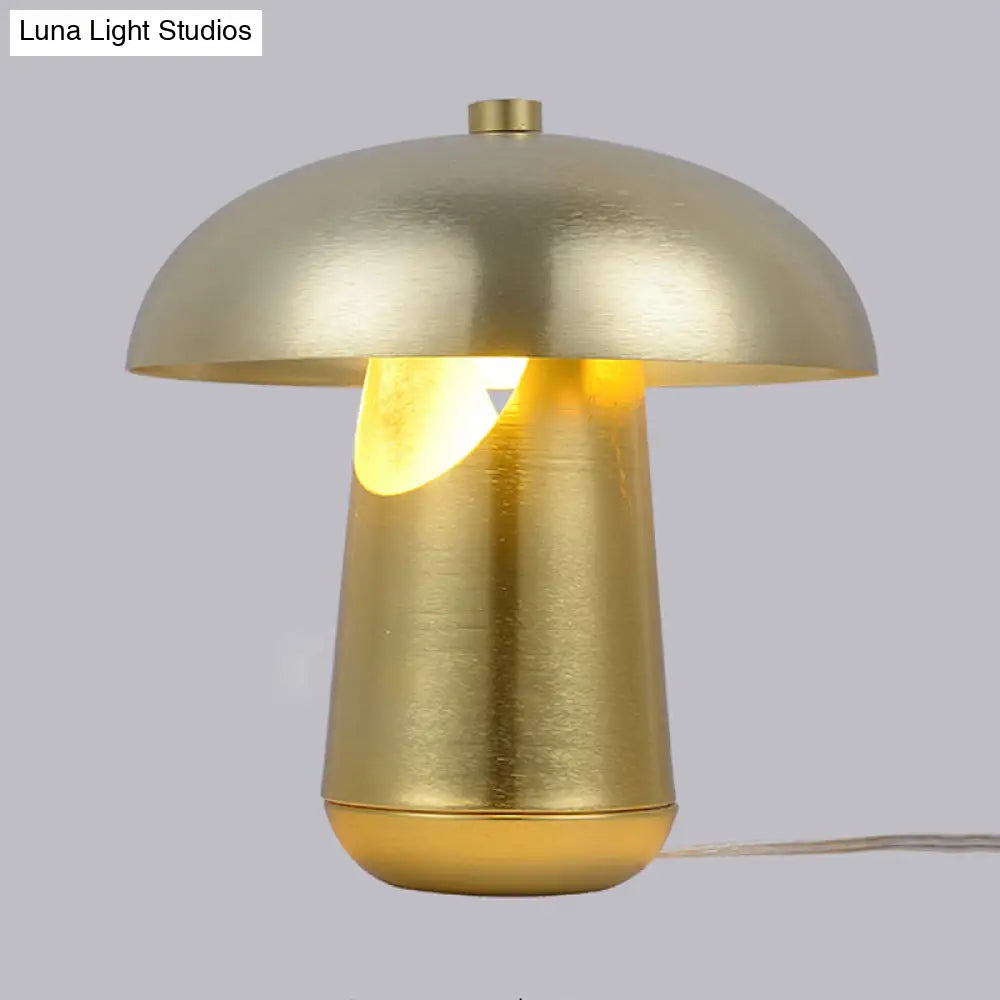 Contemporary 1-Head Metallic Nightstand Lamp in Bronze/Rose Gold - Table Lighting for Dining Table