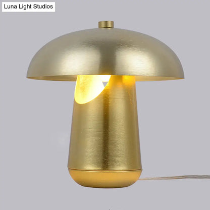 Contemporary 1-Head Metallic Nightstand Lamp in Bronze/Rose Gold - Table Lighting for Dining Table