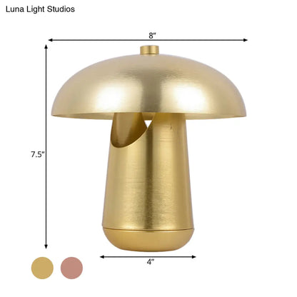 Contemporary 1-Head Metallic Nightstand Lamp in Bronze/Rose Gold - Table Lighting for Dining Table