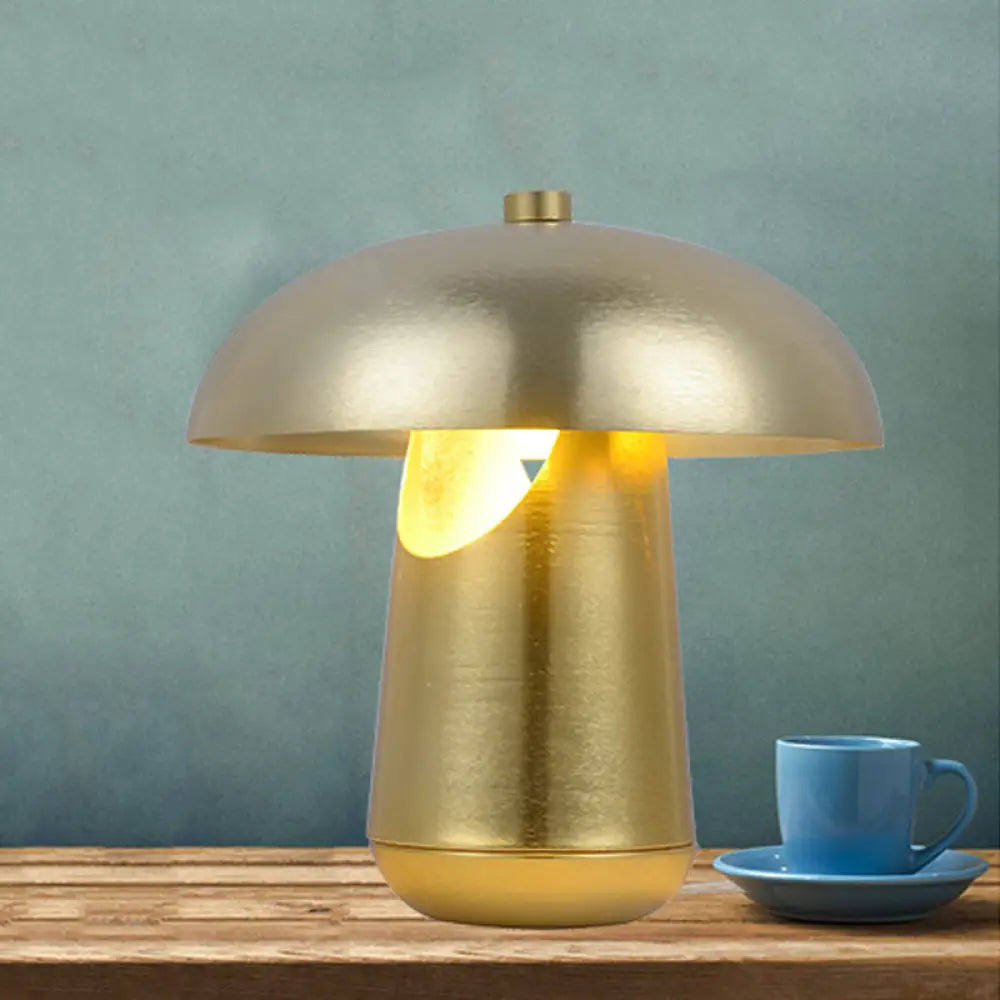 Contemporary 1-Head Metallic Nightstand Lamp in Bronze/Rose Gold - Table Lighting for Dining Table