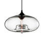 Contemporary 1-Light Hanging Ceiling Lamp with Oval Glass Shade in Red/Brown/Blue