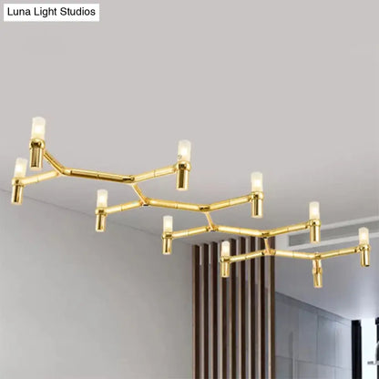 Lámpara colgante de techo contemporánea DecorBites™ de 10 luces con pantalla de aleación de aluminio: disponible en negro, blanco, cromo u oro. Lámpara de techo tubular para isla.