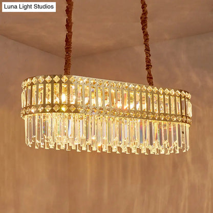Lámpara colgante contemporánea de cristal DecorBites™ de 10 luces para mesas de comedor alargadas en color dorado