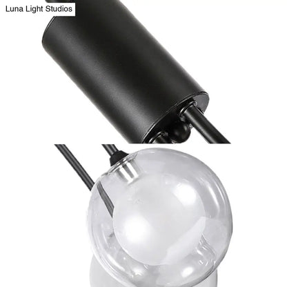 Lámpara de araña contemporánea de 16 luces con acabado negro y diseño de uvas - Lámpara colgante de metal