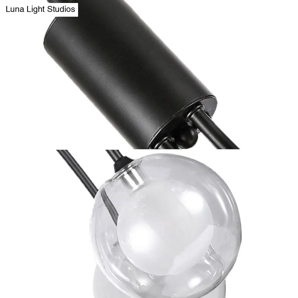 Lámpara de araña contemporánea de 16 luces con acabado negro y diseño de uvas - Lámpara colgante de metal