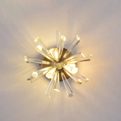 Aplique de pared Sputnik DecorBites™ contemporáneo de 2 cabezales con varilla de cristal dorado - Luz cálida/blanca