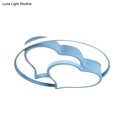 DecorBites™ DecorBites™ Contemporary 2-Heart Acrylic and Metal Flush Mount Ceiling Light for Living Room