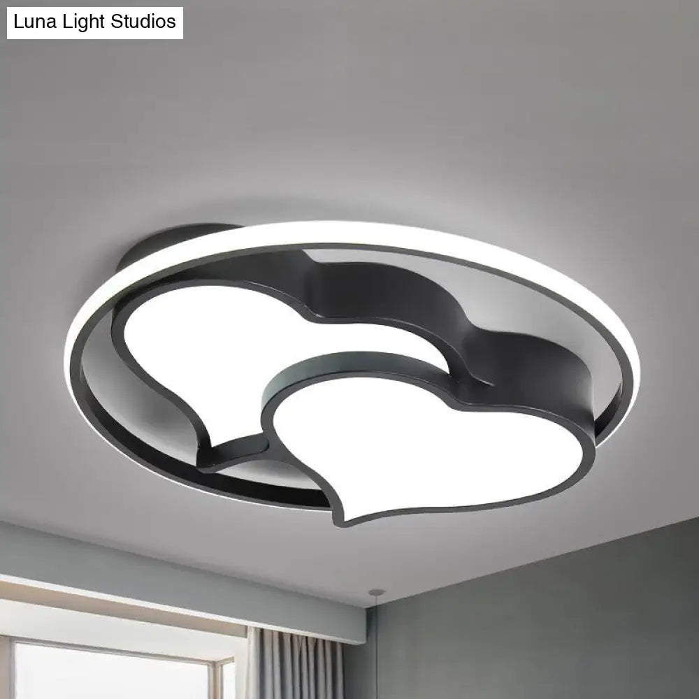 DecorBites™ DecorBites™ Contemporary 2-Heart Acrylic and Metal Flush Mount Ceiling Light for Living Room