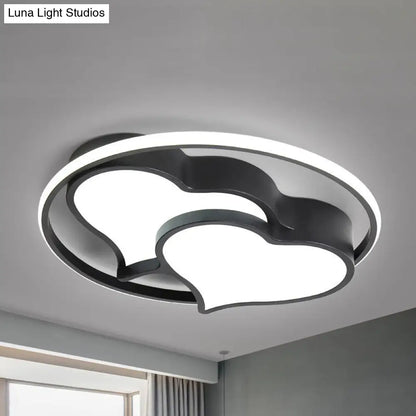 DecorBites™ DecorBites™ Contemporary 2-Heart Acrylic and Metal Flush Mount Ceiling Light for Living Room