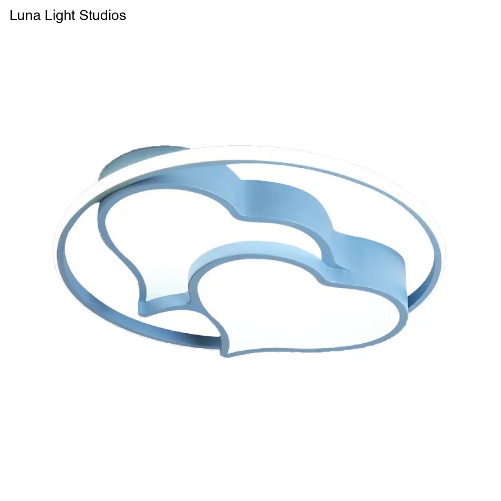 DecorBites™ DecorBites™ Contemporary 2-Heart Acrylic and Metal Flush Mount Ceiling Light for Living Room