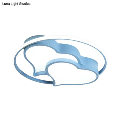 DecorBites™ DecorBites™ Contemporary 2-Heart Acrylic and Metal Flush Mount Ceiling Light for Living Room