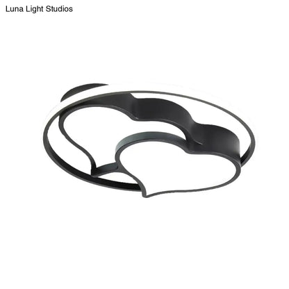 DecorBites™ DecorBites™ Contemporary 2-Heart Acrylic and Metal Flush Mount Ceiling Light for Living Room