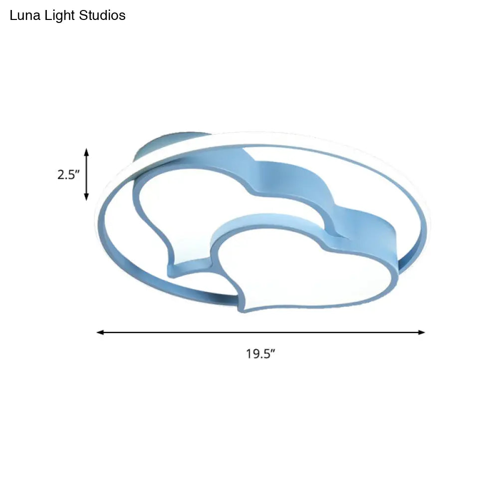 DecorBites™ DecorBites™ Contemporary 2-Heart Acrylic and Metal Flush Mount Ceiling Light for Living Room
