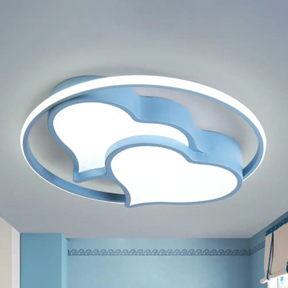 DecorBites™ DecorBites™ Contemporary 2-Heart Acrylic and Metal Flush Mount Ceiling Light for Living Room