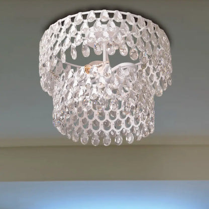 DecorBites™ DecorBites™ Contemporary 2-Light White Flush Mount with Crystal Droplet Accents