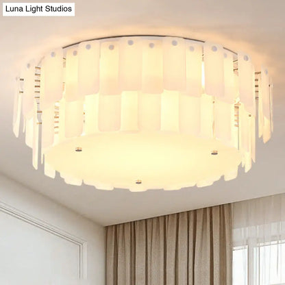 Lámpara de techo DecorBites™ contemporánea de dos niveles con cristal blanco: múltiples luces y elegante accesorio para sala de estar
