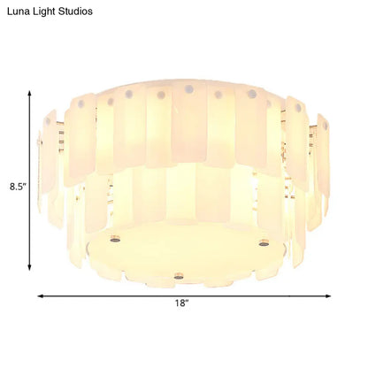Lámpara de techo DecorBites™ contemporánea de dos niveles con cristal blanco: múltiples luces y elegante accesorio para sala de estar