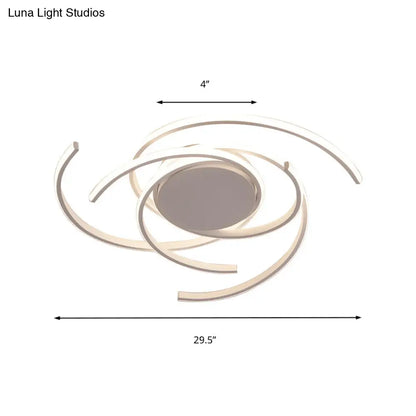 Lámpara de techo empotrada DecorBites™ Contemporary Twisted de 22"/29.5" de ancho - LED, acrílica - Blanca/Negra