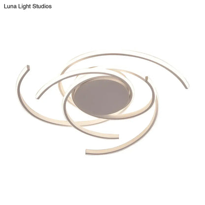 Lámpara de techo empotrada DecorBites™ Contemporary Twisted de 22"/29.5" de ancho - LED, acrílica - Blanca/Negra