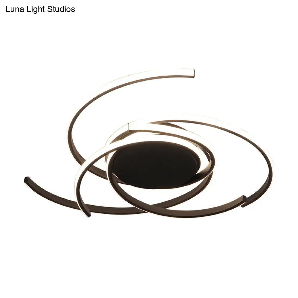 Lámpara de techo empotrada DecorBites™ Contemporary Twisted de 22"/29.5" de ancho - LED, acrílica - Blanca/Negra