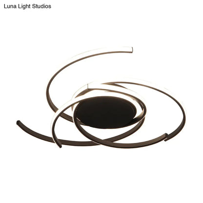 Lámpara de techo empotrada DecorBites™ Contemporary Twisted de 22"/29.5" de ancho - LED, acrílica - Blanca/Negra