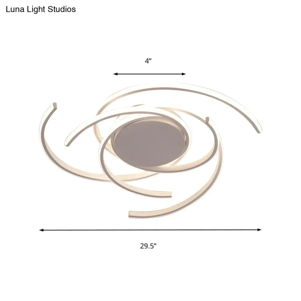 Lámpara de techo empotrada DecorBites™ Contemporary Twisted de 22"/29.5" de ancho - LED, acrílica - Blanca/Negra