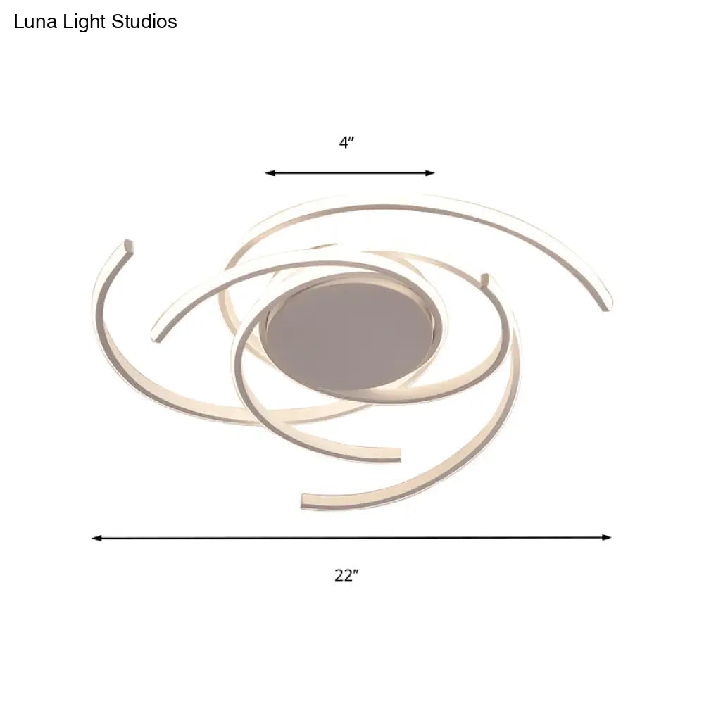 Lámpara de techo empotrada DecorBites™ Contemporary Twisted de 22"/29.5" de ancho - LED, acrílica - Blanca/Negra