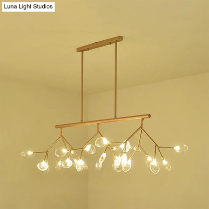 Lámpara de techo DecorBites™ contemporánea de 27 luces, dorada/negra, con diseño ramificado, ideal para comedor.