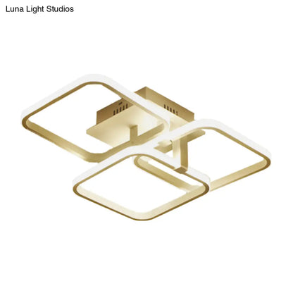 DecorBites™ DecorBites™ Contemporary 3-Head Semi-Mount Metal Ceiling Light Fixture - White