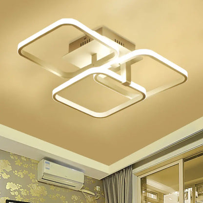 DecorBites™ DecorBites™ Contemporary 3-Head Semi-Mount Metal Ceiling Light Fixture - White