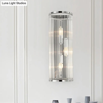 Aplique de pared contemporáneo DecorBites™ de 3 luces con pantallas tubulares de cristal transparente - Luz de montaje empotrado