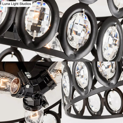 Lámpara de techo empotrada contemporánea DecorBites™ de 3 luces, de metal y cristal (diseño cilíndrico negro)